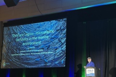 Jay Brandes delivers a talk on stage.