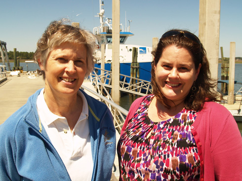 UGA Skidaway Institute scientists Dana Savidge (l) and Catherine Edwards