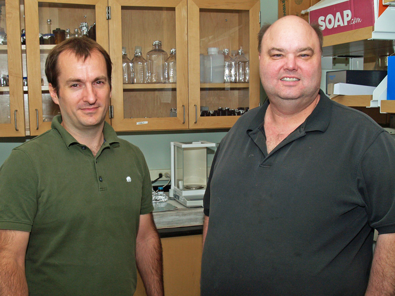 Researchers Aron Stubbins (l) and Jay Brandes