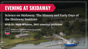 A flyer for an Evening at Skidaway event featuring Dr. Herb Windom.