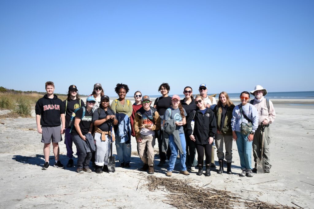 Semester at Skidaway students on Wassaw's Atlantic-facing beach. 